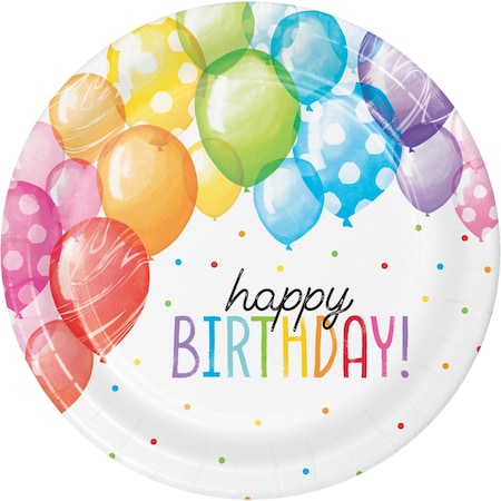 Creative Converting Balloon Bash Paper Plates, 9", 96PK 357582